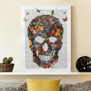 Print on canvas - Scary Reading - Butterfly Skull