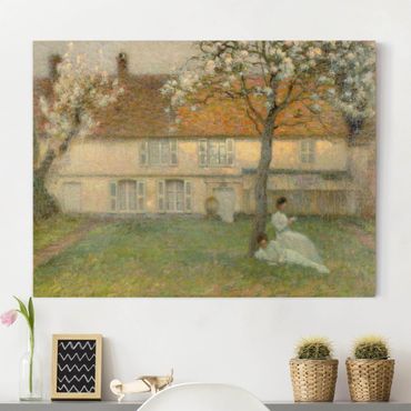 Print on canvas - Henri Le Sidaner - Flowering Trees In Gerberoy