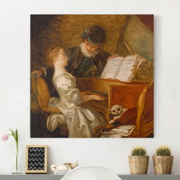 Print on canvas - Jean Honoré Fragonard - The Piano Lesson