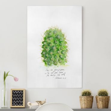 Print on canvas - Cactus With Bibel Verse I