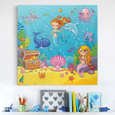Print on canvas - Mermaid - Underwater World