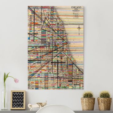Print on canvas - Modern Map Of Chicago