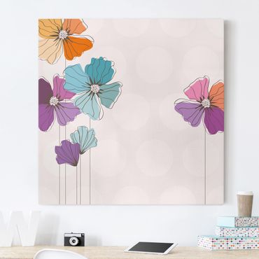 Print on canvas - Poppies In Pastel
