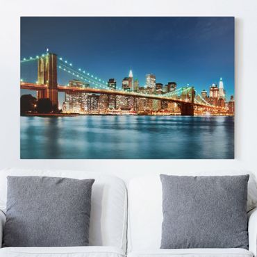 Print on canvas - Nighttime Manhattan Bridge