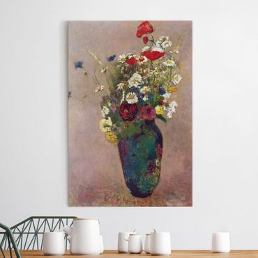 Print on canvas - Odilon Redon - Flower Vase with Poppies