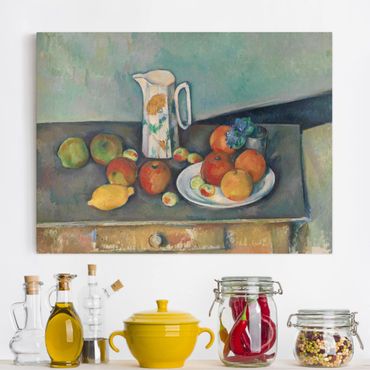 Print on canvas - Paul Cézanne - Still Life With Milk Jug And Fruit