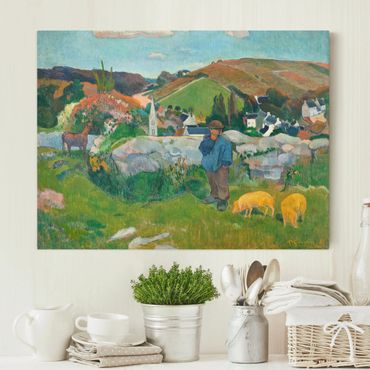 Print on canvas - Paul Gauguin - The Swineherd