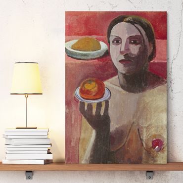 Print on canvas - Paula Modersohn-Becker - Semi-nude Italian Woman with Plate