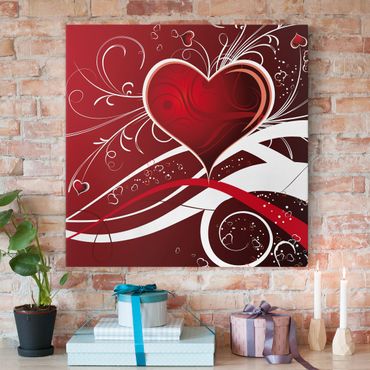 Print on canvas - Red Hearts