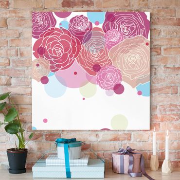 Print on canvas - Roses And Bubbles