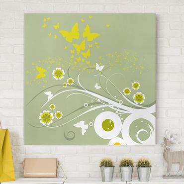Print on canvas - Butterflies In The Spring