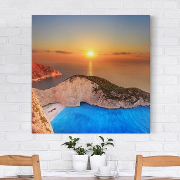 Print on canvas - Sunset Over Zakynathos