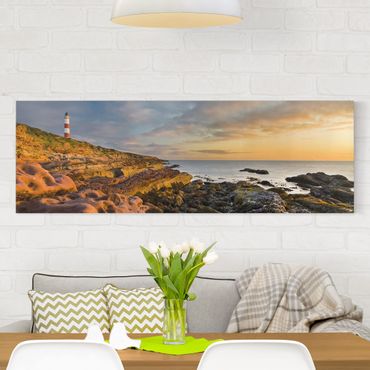 Print on canvas - Tarbat Ness Lighthouse And Sunset At The Ocean