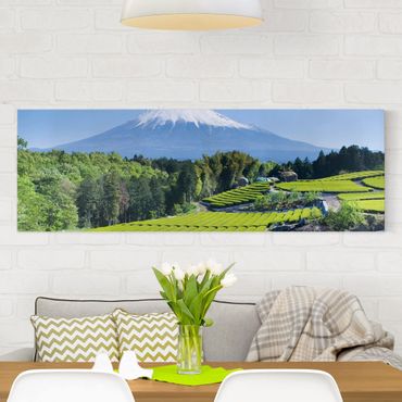 Print on canvas - Tea Fields In Front Of The Fuji