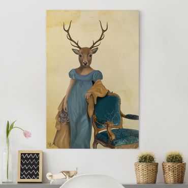 Print on canvas - Animal Portrait - Deer Lady