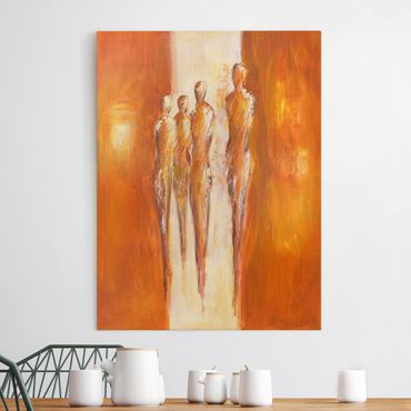 Print on canvas - Four Figures In Orange 02