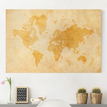 Print on canvas - Vintage World Map