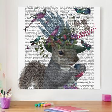 Print on canvas - Fowler - Squirrel With Acorns