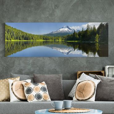 Print on canvas - Volcano With Water Reflection