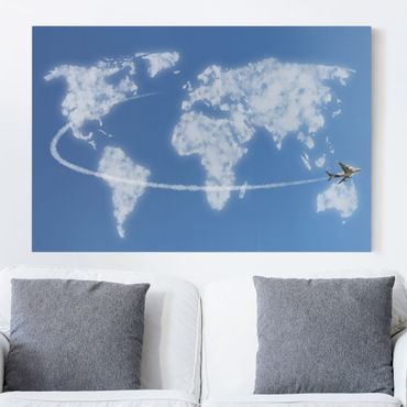 Print on canvas - World travel above the clouds