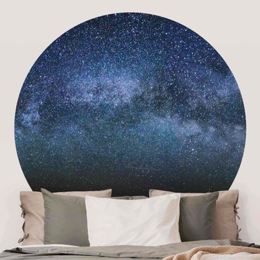 Self-adhesive round wallpaper - Shining Stars In Night Sky