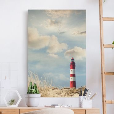 Natural canvas print - Lighthouse Betwen Dunes - Portrait format 2:3