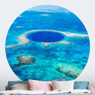 Self-adhesive round wallpaper - Lighthouse Reef Of Belize