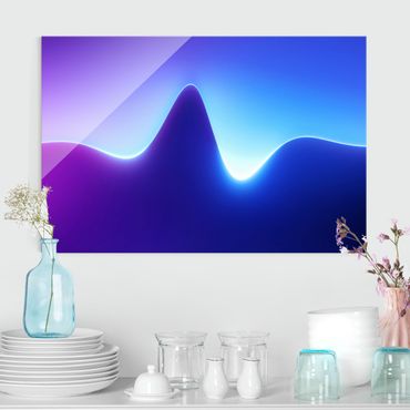Glass print - Light Wave On Blue
