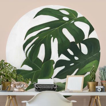 Self-adhesive round wallpaper kitchen - Favorite Plants - Monstera