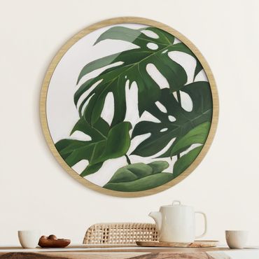 Circular framed print - Favorite Plants - Monstera