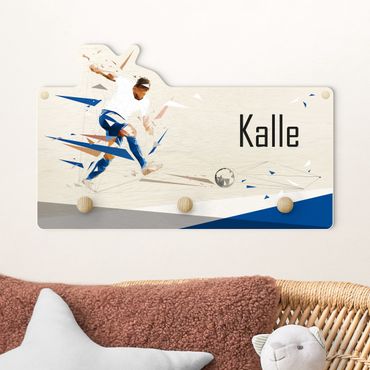 Coat rack for children - Favourite Club White Blue With Customised Name