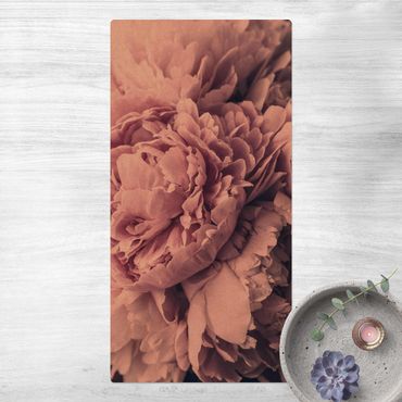 Cork mat - Purple Peony Blossoms - Portrait format 1:2