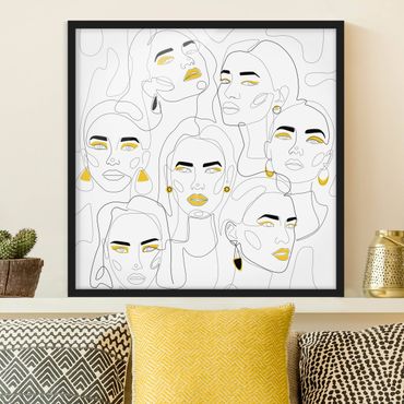 Framed poster - Line Art - Beauty Portraits In Lemon