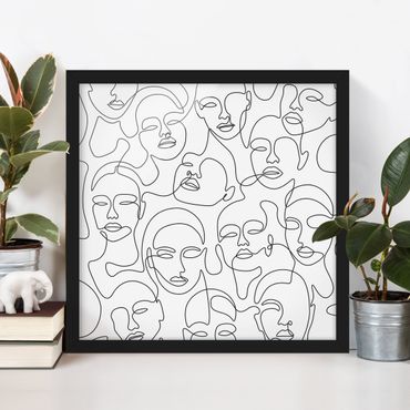 Framed poster - Line Art - Girls Crowd