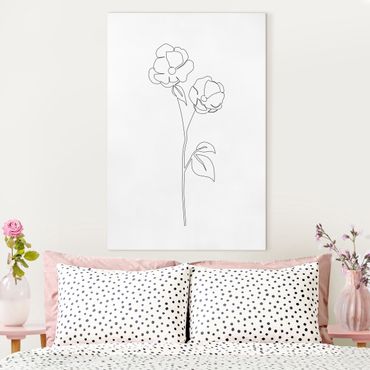 Canvas print - Line Art Flowers - Poppy Flower - Portrait format 2:3