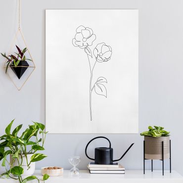 Canvas print - Line Art Flowers - Poppy Flower - Portrait format 3:4