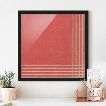 Framed poster - Lines Meeting On Red