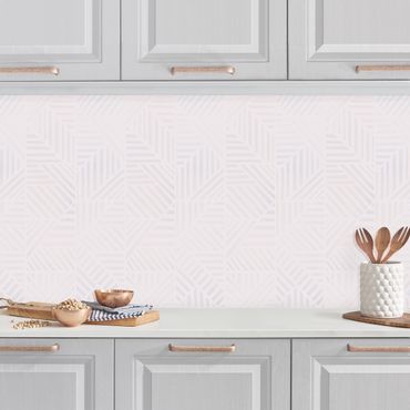 Kitchen wall cladding - Line Pattern Colour Gradient In Light Pink