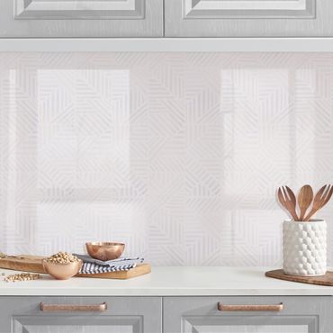 Kitchen wall cladding - Line Pattern Colour Gradient In Light Pink