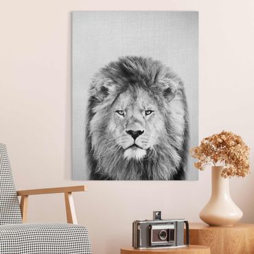 Canvas print - Lion Linus Black And White - Portrait format 3:4