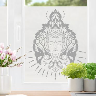 Window film - Lotus with Buddha II
