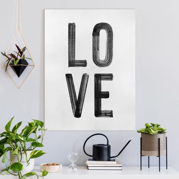 Canvas print - Love Typo In Black