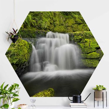 Self-adhesive hexagonal pattern wallpaper - Lower Mclean Falls In New Zealand