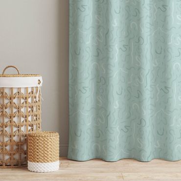 Curtain - Paper Streamer Pattern - Pastel Mint Green