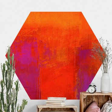 Self-adhesive hexagonal pattern wallpaper - Magenta Energy