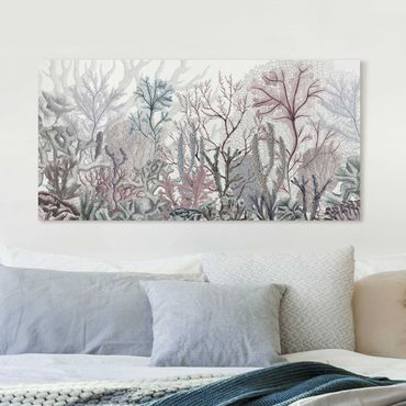 Print on canvas - Magical coral splendour - Landscape format 2:1