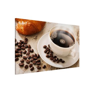 Magnetic memo board - Steaming coffee cup with coffee beans