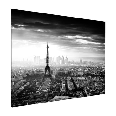 Magnetic memo board - The Eiffel Tower From Above Black And White