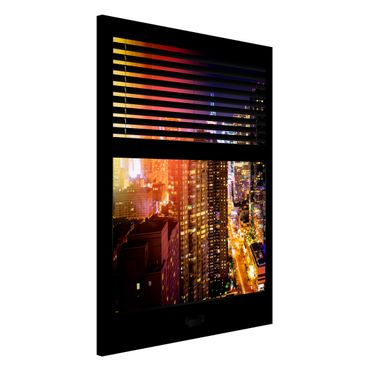 Magnetic memo board - Window View Blinds - Manhattan at night