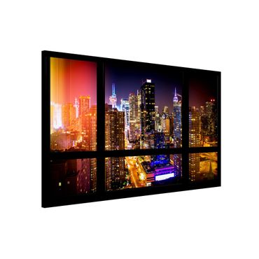 Magnetic memo board - Window view Manhattan Skyline at Night